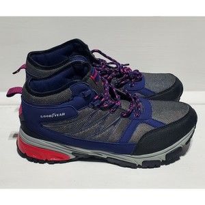 New Woman Good Year Zarah Lace Up Water Resistant Hiking Boots Blue Sz 10W UK7.5